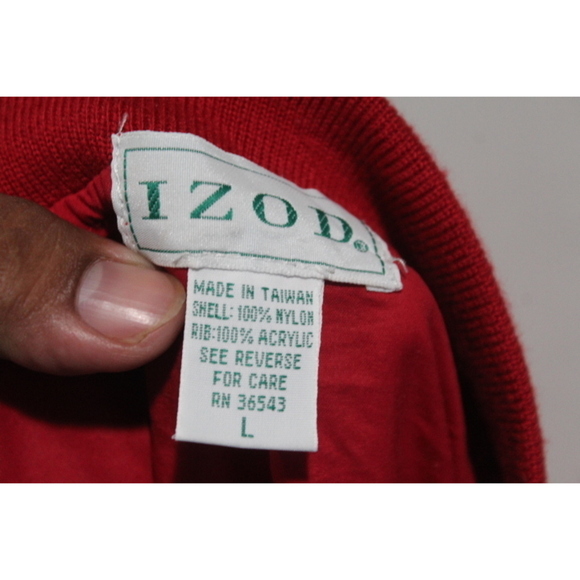 Izod Men Red Jacket Vintage Casual Size Large - Picture 3 of 7
